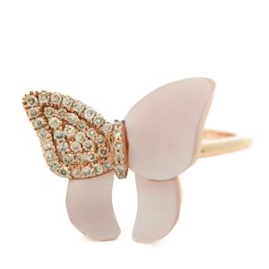 Inel cu diamante Aur 18K si sidef
