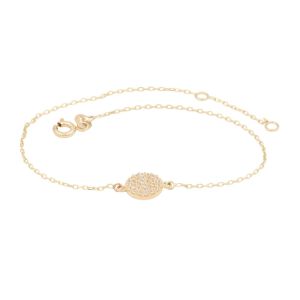 Brățări aur - Bratara Aur 14K galben, cerc cu zirconii