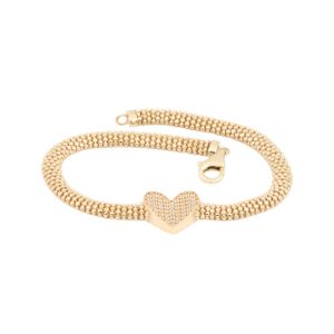 Brățări aur - Bratara Aur 14K galben, inima cu zirconii