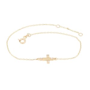 Brățări aur - Bratara Aur 14K galben, cruce cu zirconii