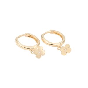 Cercei aur - Cercei Aur 14K galben, floare cu zirconii