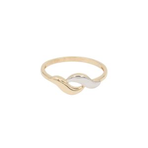 Inele femei - Inel Aur 14K galben, alb, geometric