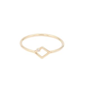 Bijuterii - Inel Aur 14K galben, romb cu zirconiu