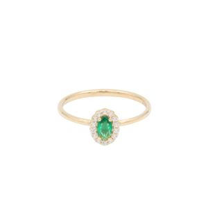 Bijuterii - Inel Aur 14K galben, oval cu zirconii