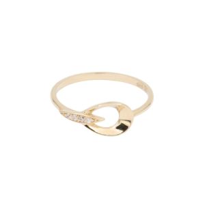 Bijuterii - Inel Aur 14K galben, geometric cu zirconii