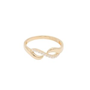Inel Aur 14K galben, infinit cu zirconii