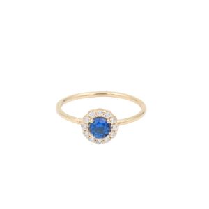 Inel Aur 14K galben, solitaire cu zirconii
