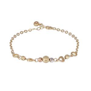 Bratara Aur 14K galben, alb, roz, zirconii