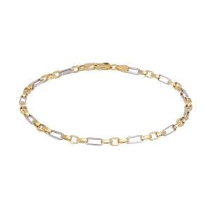Bratara barbateasca Aur 14K galben, alb