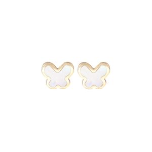 Cercei Aur 14K galben fluture cu sidef