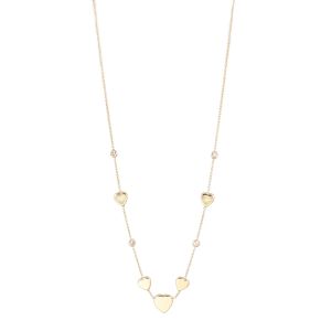 Colier Aur 14K galben inima cu zirconii