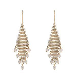 Cercei cu perle de cultura Aur 18K Tiffany&COxElsa Peretti Mesh Fringe
