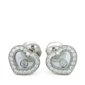 Cercei cu diamante Aur 18K Chopard Happy Diamonds Icons