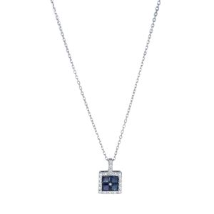 Colier cu diamante Aur 18K si safire
