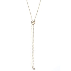 Colier Aur 14K galben reglabil cu zirconii