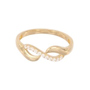 Inel Aur 14K galben, infinit cu zirconii