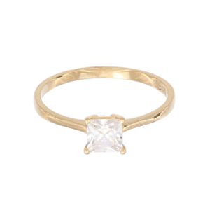 Shop femei - Inel de logodna Aur 14K galben, solitaire cu zirconiu