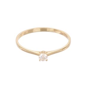 Shop femei - Inel de logodna Aur 14K galben, solitaire cu zirconiu