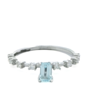 Inel cu diamante Aur 14K si topaz