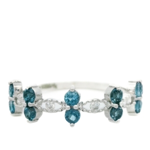 Inel cu diamante Aur 14K si topaz
