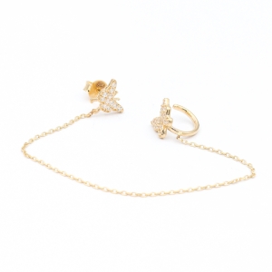 Cercei piercing Aur 14K Cercel cu surub pentru lobul s 