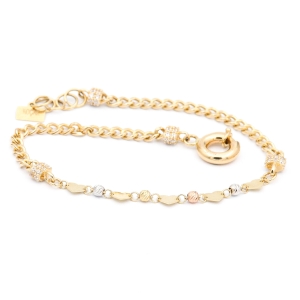 Bratara Aur 14K Galben, Alb, Roz