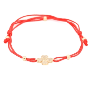 Bratara snur Aur 14K Galben Trifoi Snur, Zirconii