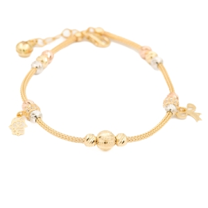 Bratara Aur 14K Galben, Alb, Roz  Zirconii