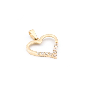 Pandantiv Aur 14K Galben Inima Zirconii