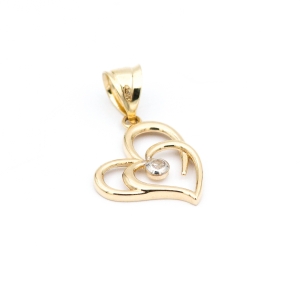 Pandantiv Aur 14K Galben Inima Zirconii