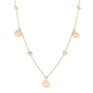 Colier Aur 14K galben, inima cu zirconii