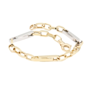 Bratara barbateasca Aur 14K galben, alb