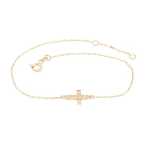 Bratara Aur 14K galben, cruce cu zirconii