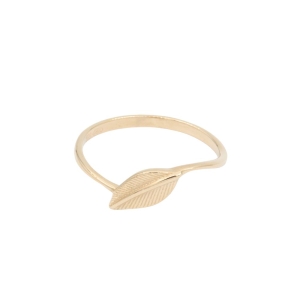 Inel Aur 14K galben frunza