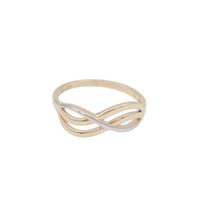 Inel Aur 14K galben, alb