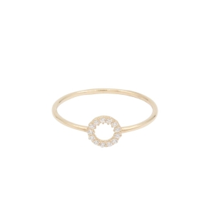 Inel Aur 14K galben, cerc cu zirconii