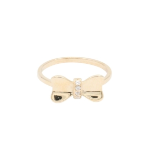 Inel Aur 14K galben, funda cu zirconii