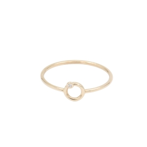 Inel Aur 14K galben, cerc cu zirconiu