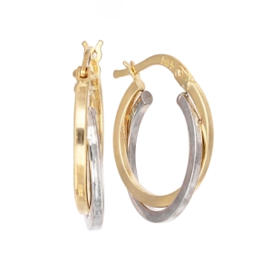 Cercei Aur 14K galben, alb