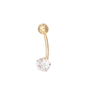 Cercei piercing Aur 14K galben cu zirconiu