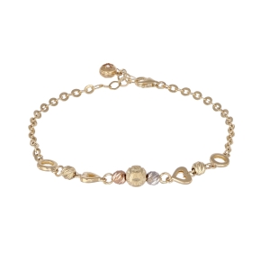 Bratara Aur 14K galben, alb, roz, zirconii