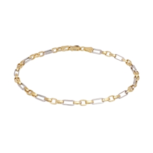 Bratara barbateasca Aur 14K galben, alb