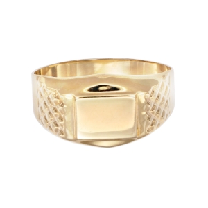 Inel barbatesc Aur 14K galben geometric