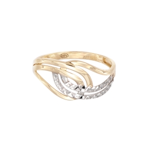 Inel Aur 14K galben, alb