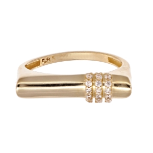 Inel Aur 14K galben cu zirconii