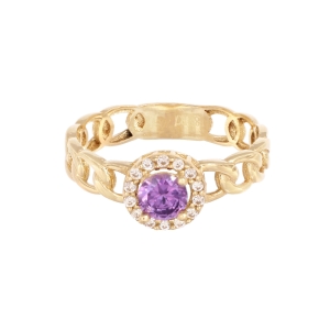 Inel Aur 14K galben cu zirconii