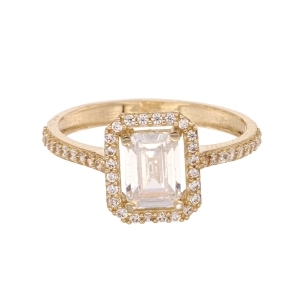 Inel Aur 14K galben cu zirconii