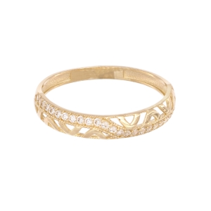 Inel Aur 14K galben cu zirconii