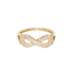 Inel Aur 14K galben infinit cu zirconii