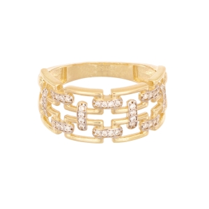 Inel Aur 14K galben cu zirconii